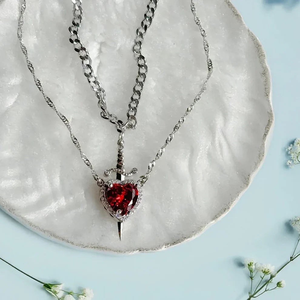 COLLAR PAREJA CORAZON + ESPADA ❤️⚔️  | ENVIO TODO EL PERU