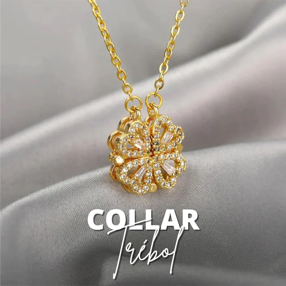 COLLAR TREBOL 4 CORAZONES | ENVIO TODO EL PERU
